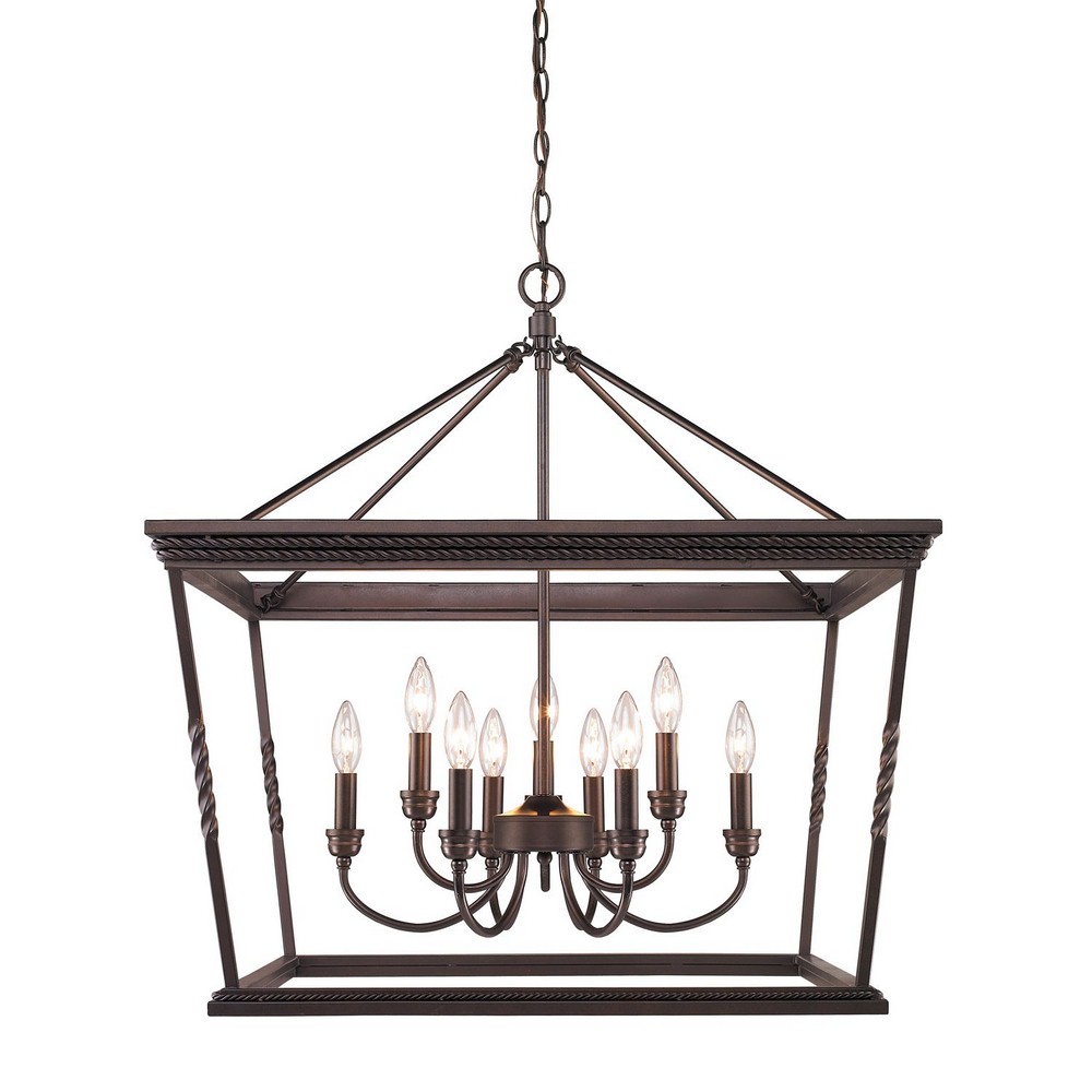 1802676 Golden Lighting-4214-9 EB-Davenport - Chandelier 9 sku 1802676